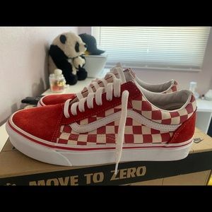 Red Checkered Vans